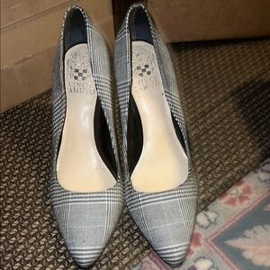 Vince Camuto Women's Plaid Pumps - Black and White